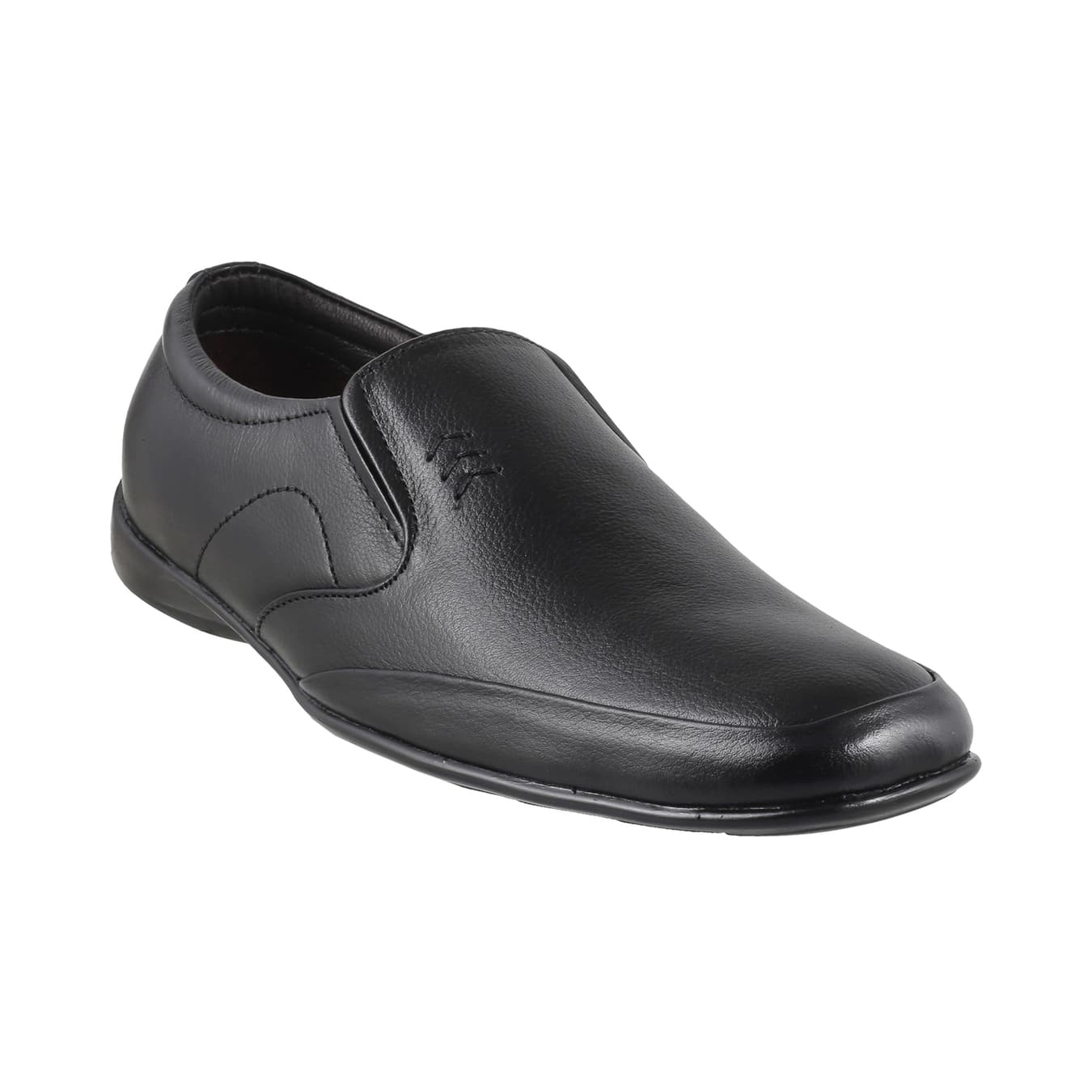 Men's Black Formal Almond Toe Leather Formal Shoes