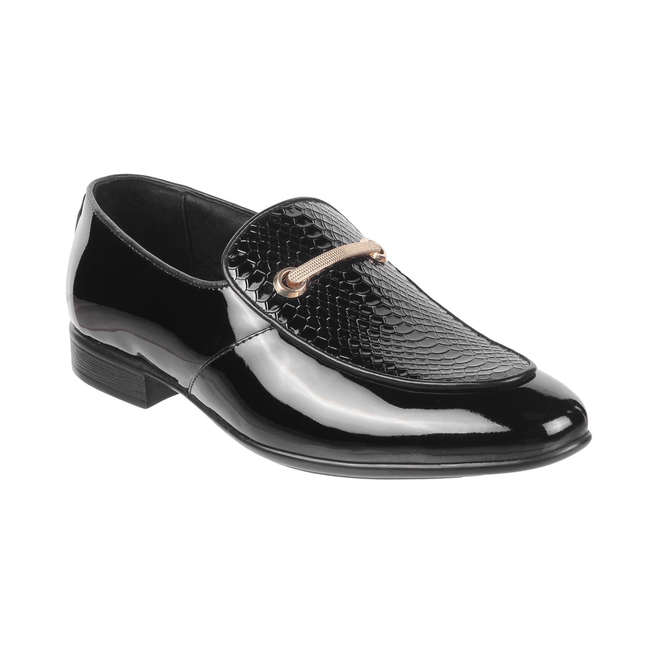 Men's Grey Formal Almond Toe Leather Formal Shoes