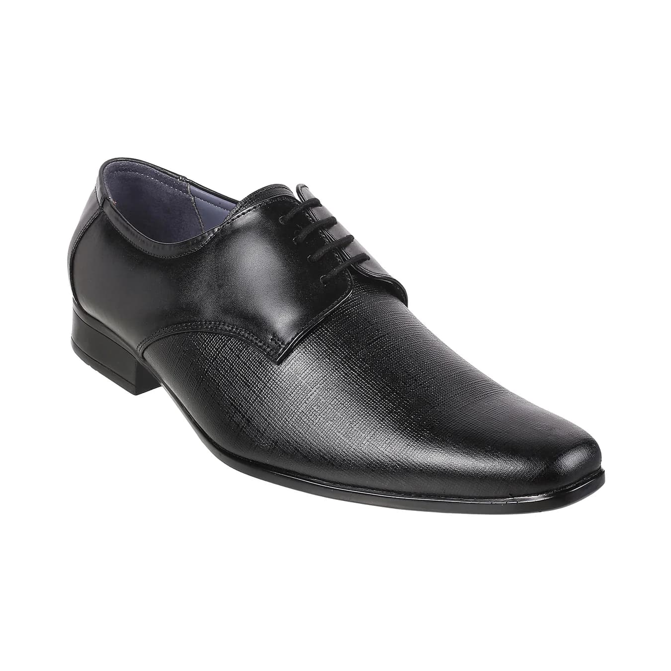 Men's Black Formal Almond Toe Leather Formal Shoes