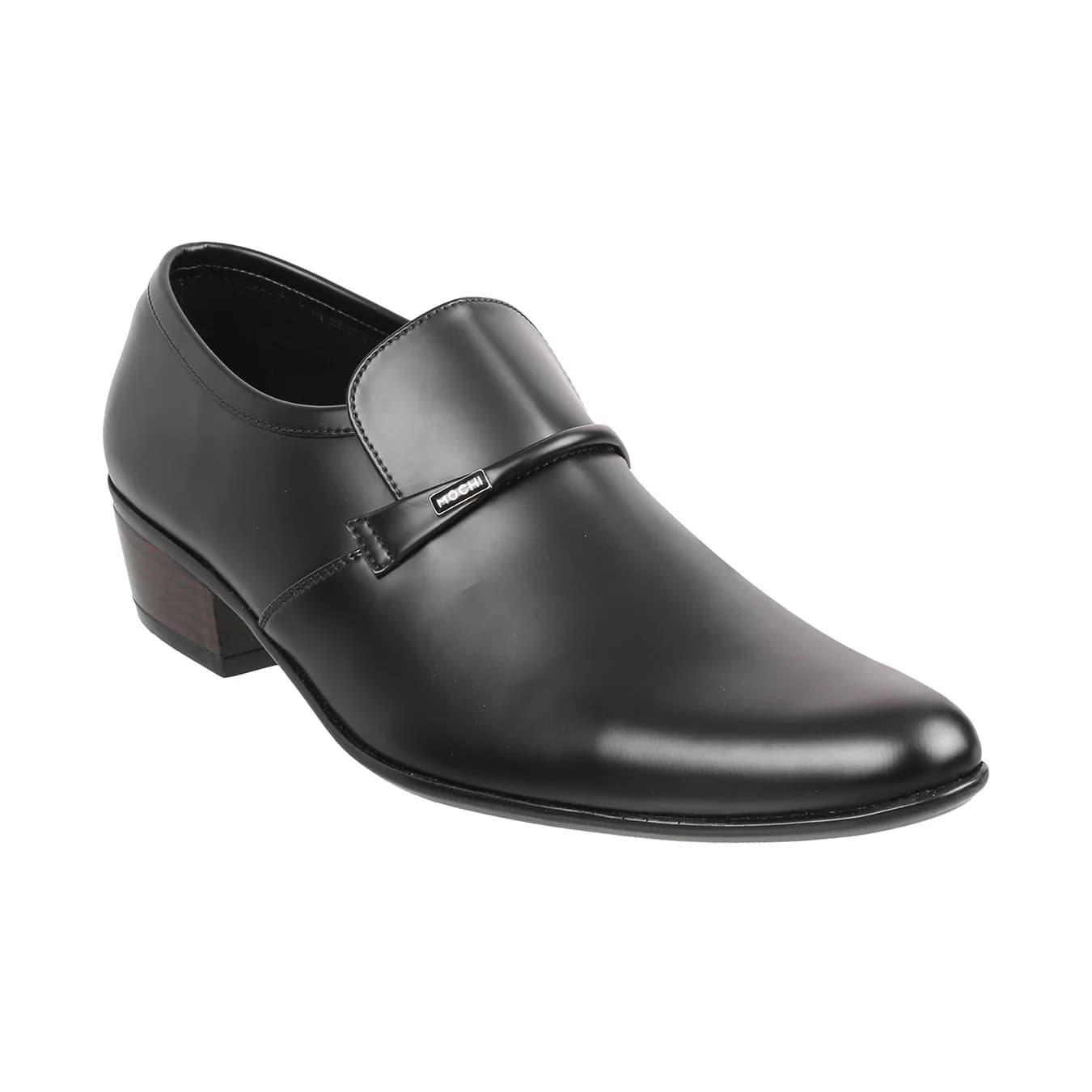 Men's Black Formal Almond Toe Leather Formal Shoes
