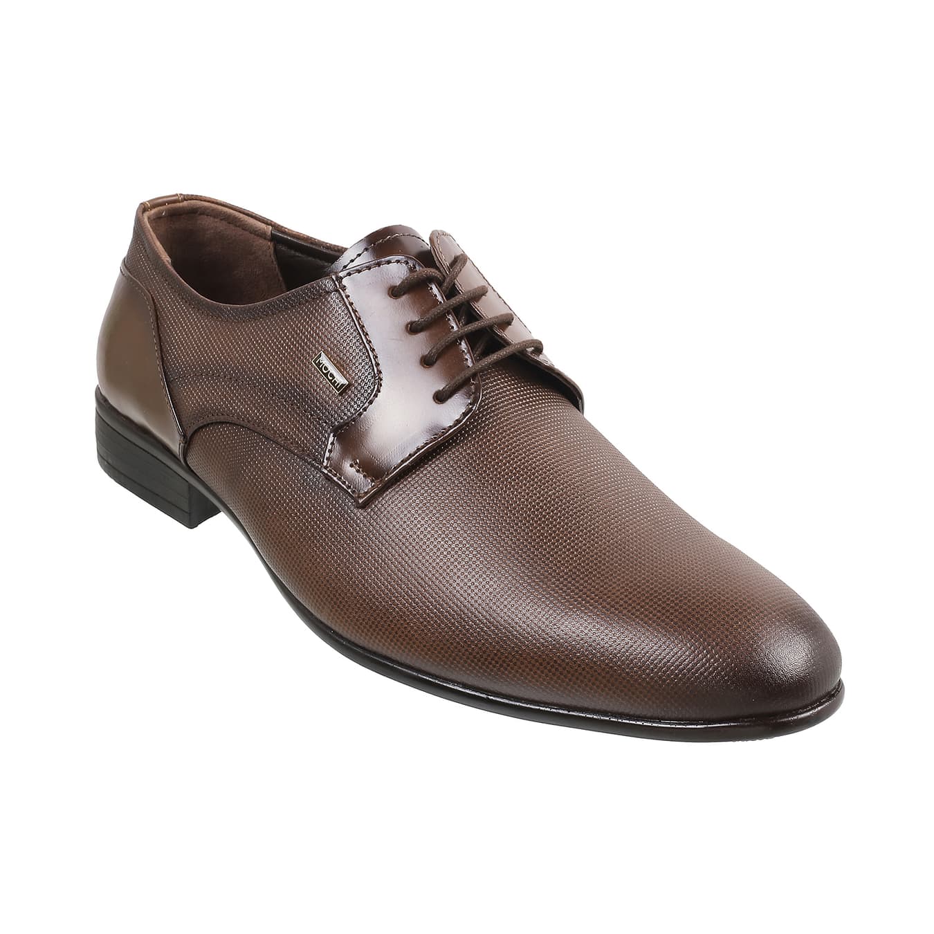 Men's Brown Formal Almond Toe Leather Formal Shoes
