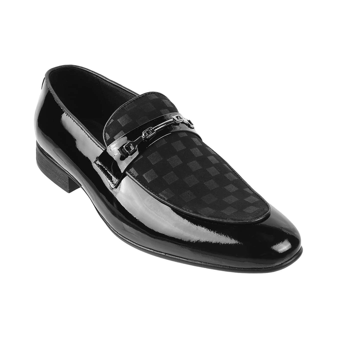 Men's Black Formal Almond Toe Leather Formal Shoes