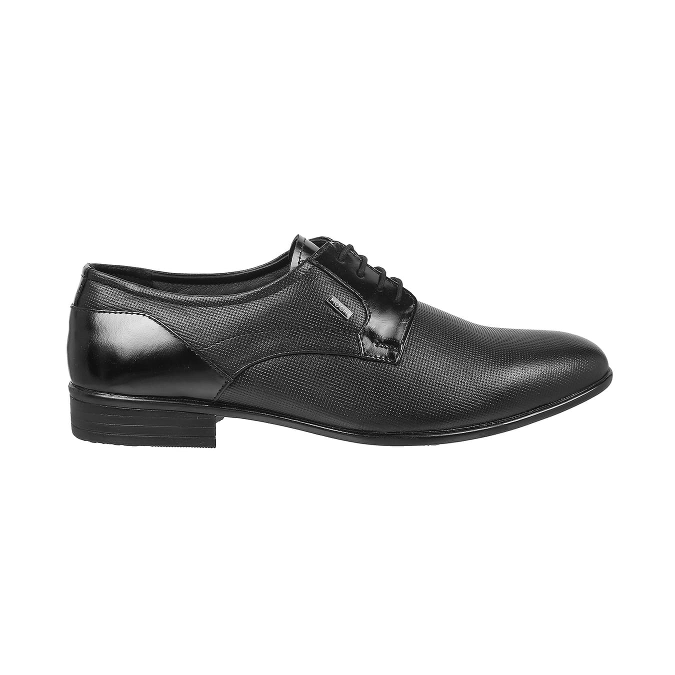 Men's Black Formal Almond Toe Leather Formal Shoes