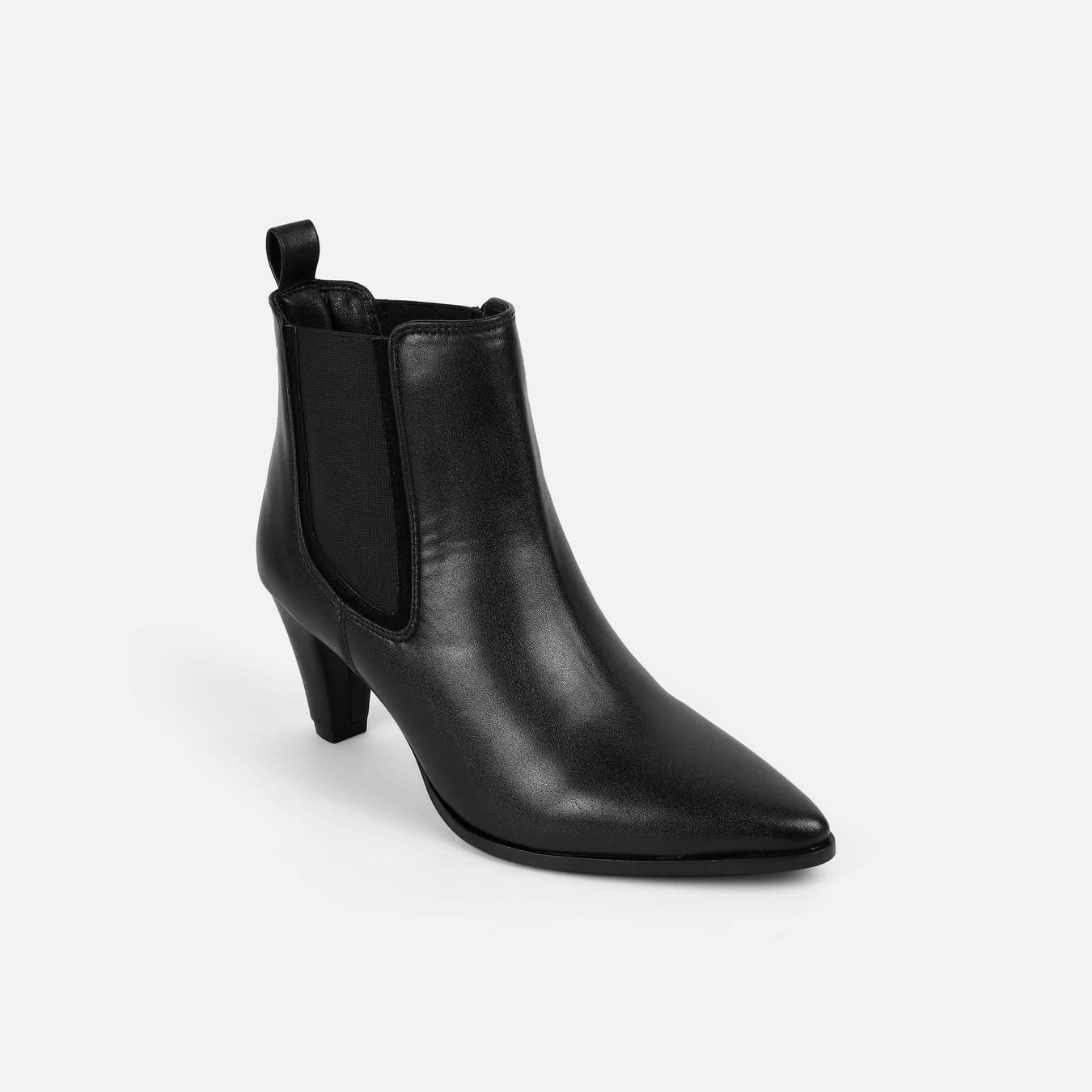 Women's Black Casual Round Toe Synthetic Boots