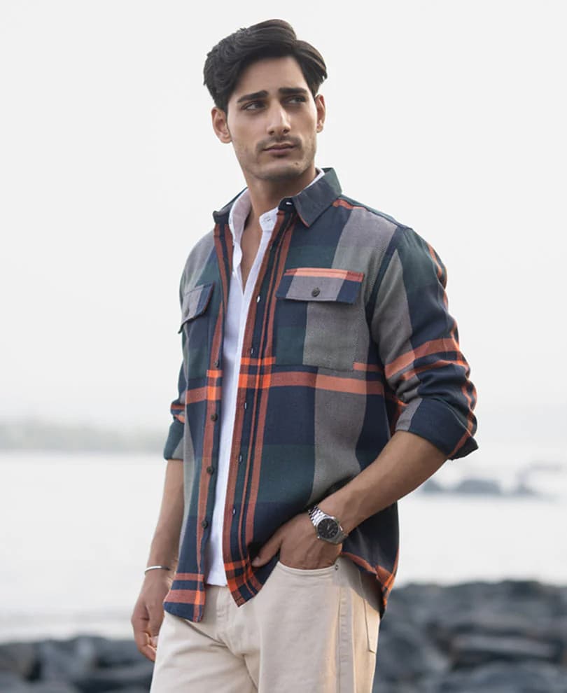 Men's Multicolor Casual Full Sleeves Checked Cotton Shirt