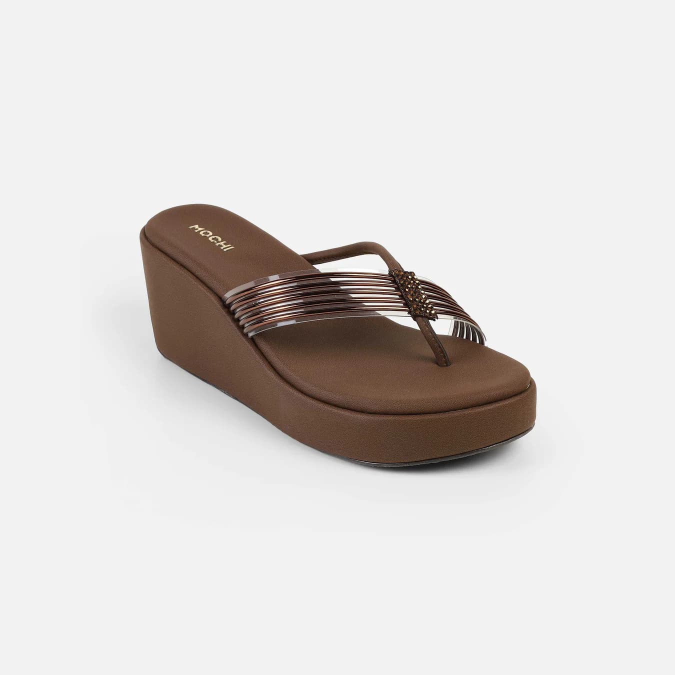 Women's Brown Casual Round Toe Synthetic Sandals