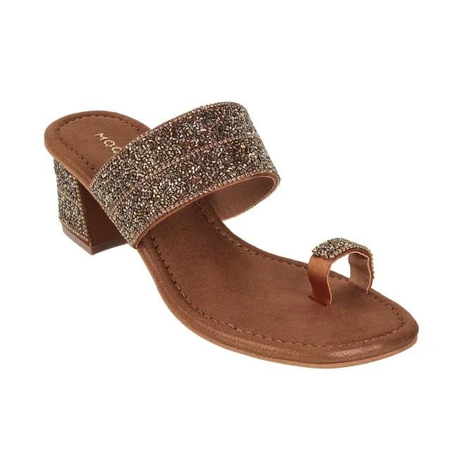 Women's Gold Casual Round Toe Synthetic Sandals