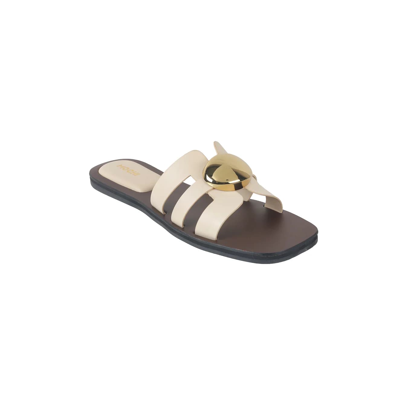 Women's Beige Casual Round Toe Synthetic Sandals