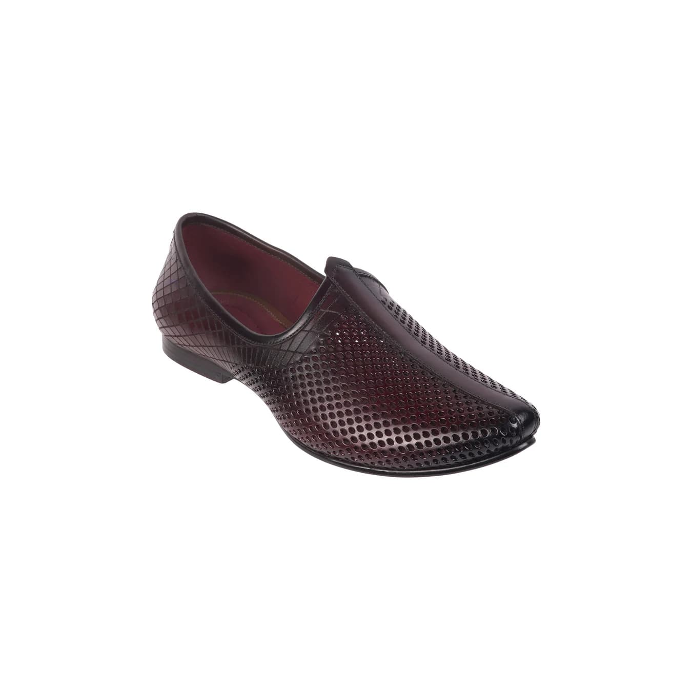 Men's Red Traditional Round Toe Leather Casual Shoes