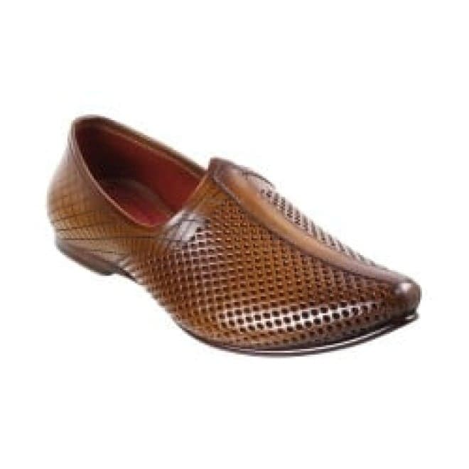 Men's Tan Traditional Round Toe Leather Casual Shoes