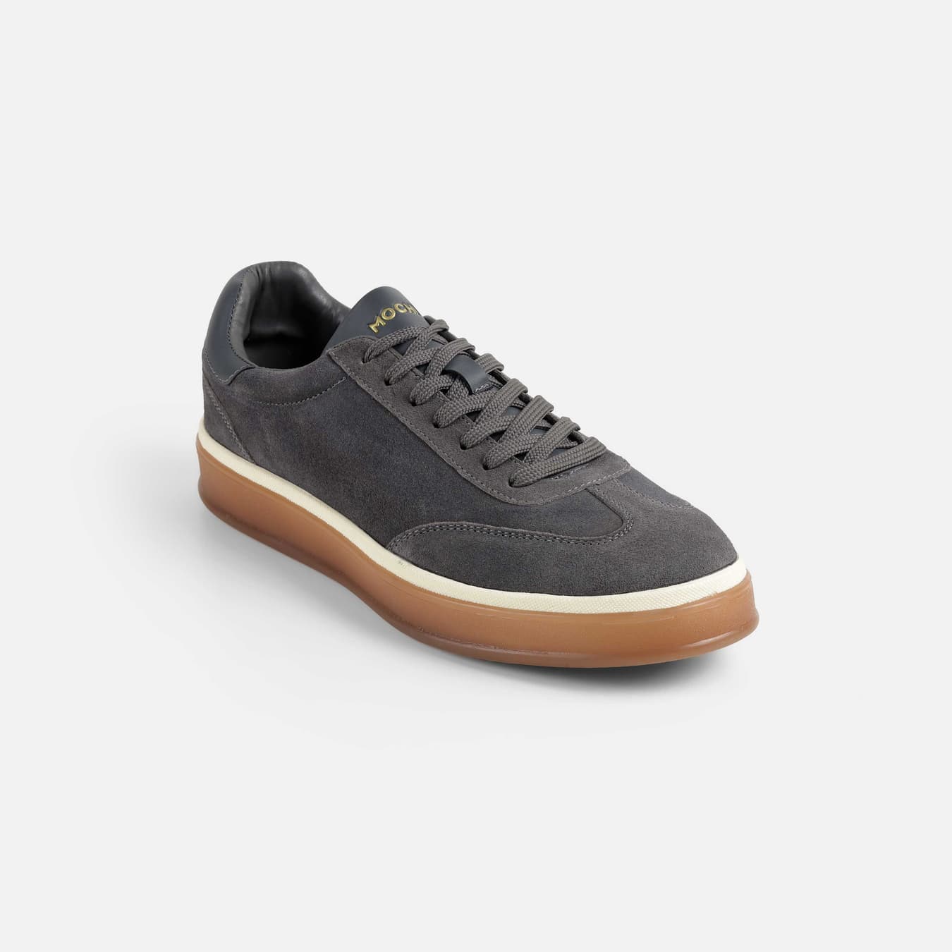 Men's Grey Casual Round Toe Leather Casual Shoes