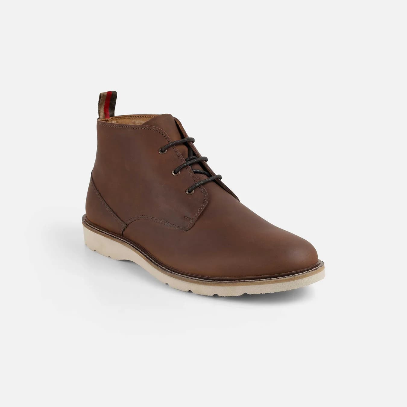 Men's Brown Casual Round Toe Leather Boots