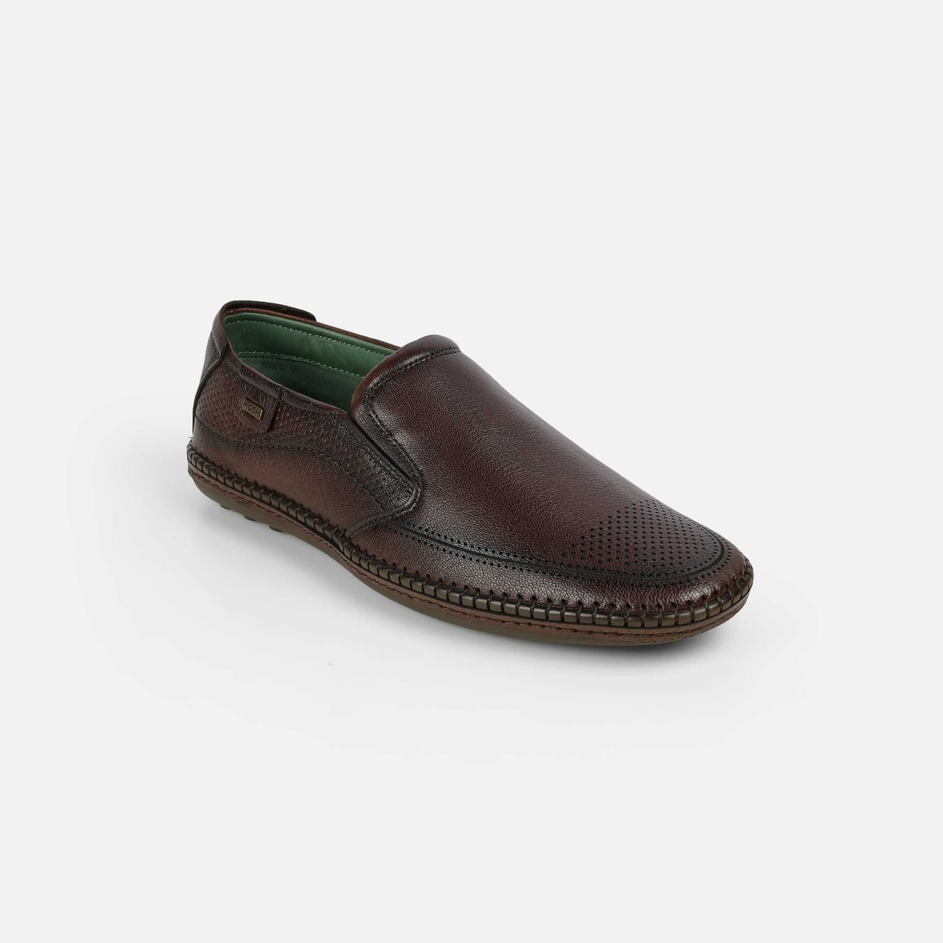 Men's Brown Casual Round Toe Leather Casual Shoes