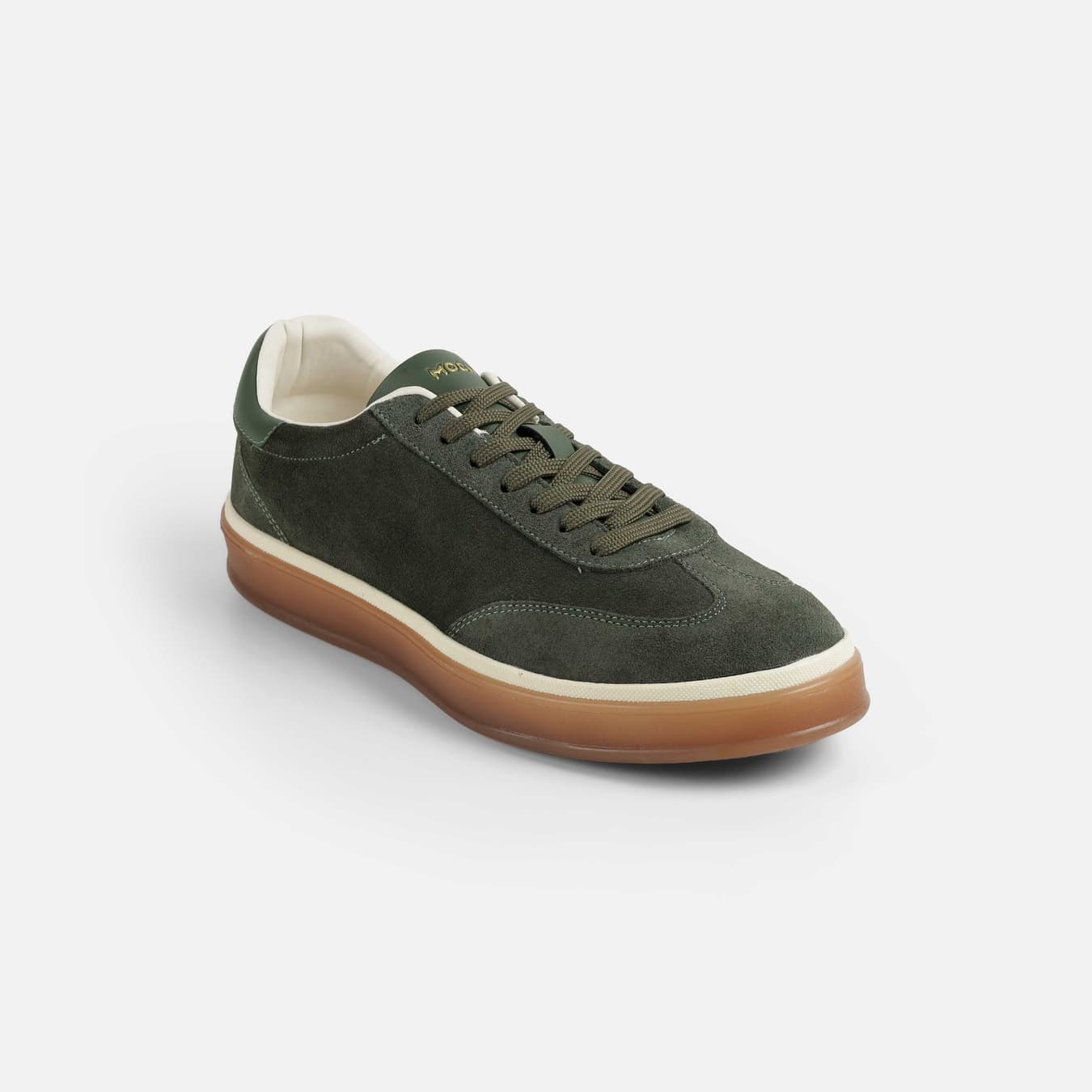 Men's Green Casual Round Toe Leather Casual Shoes