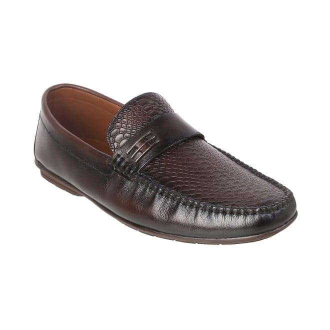 Men's Brown Casual Round Toe Leather Casual Shoes