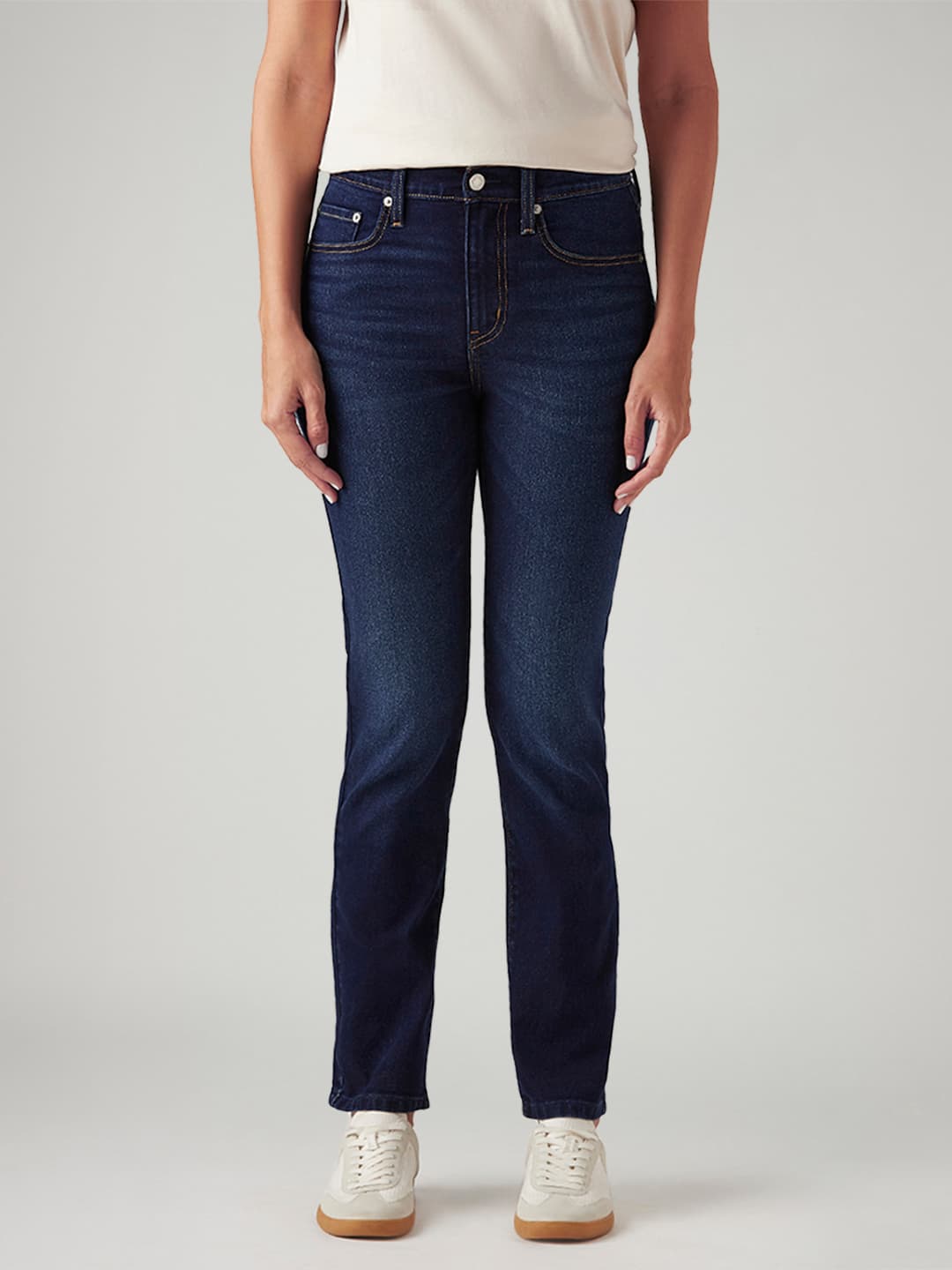 Women's 724 Dark Indigo Straight Fit High-Rise Jeans