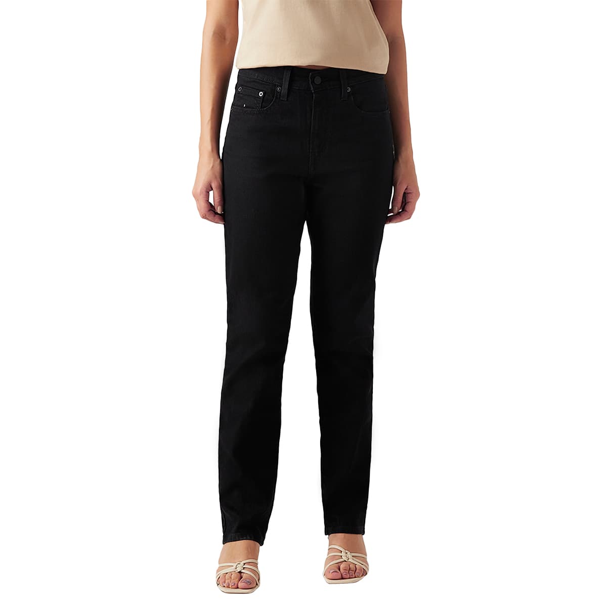 Women's 724 Black Straight Fit High-Rise Jeans