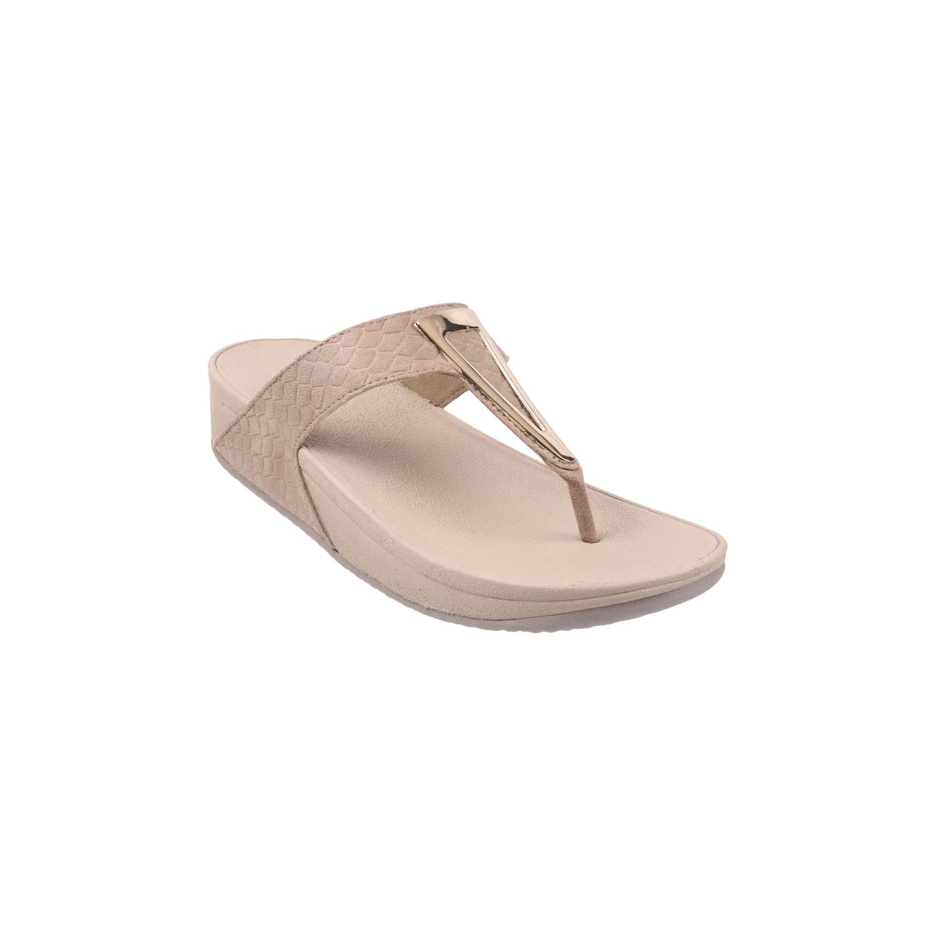 Women's Beige Casual Round Toe Synthetic Sandals
