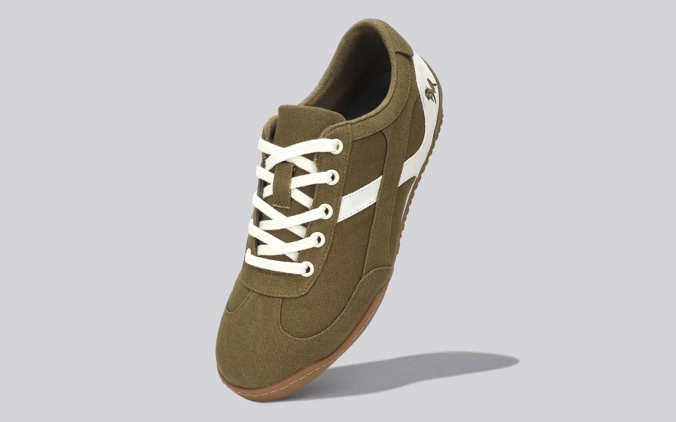 Men's Green Casual Cotton Low-Top Sneakers