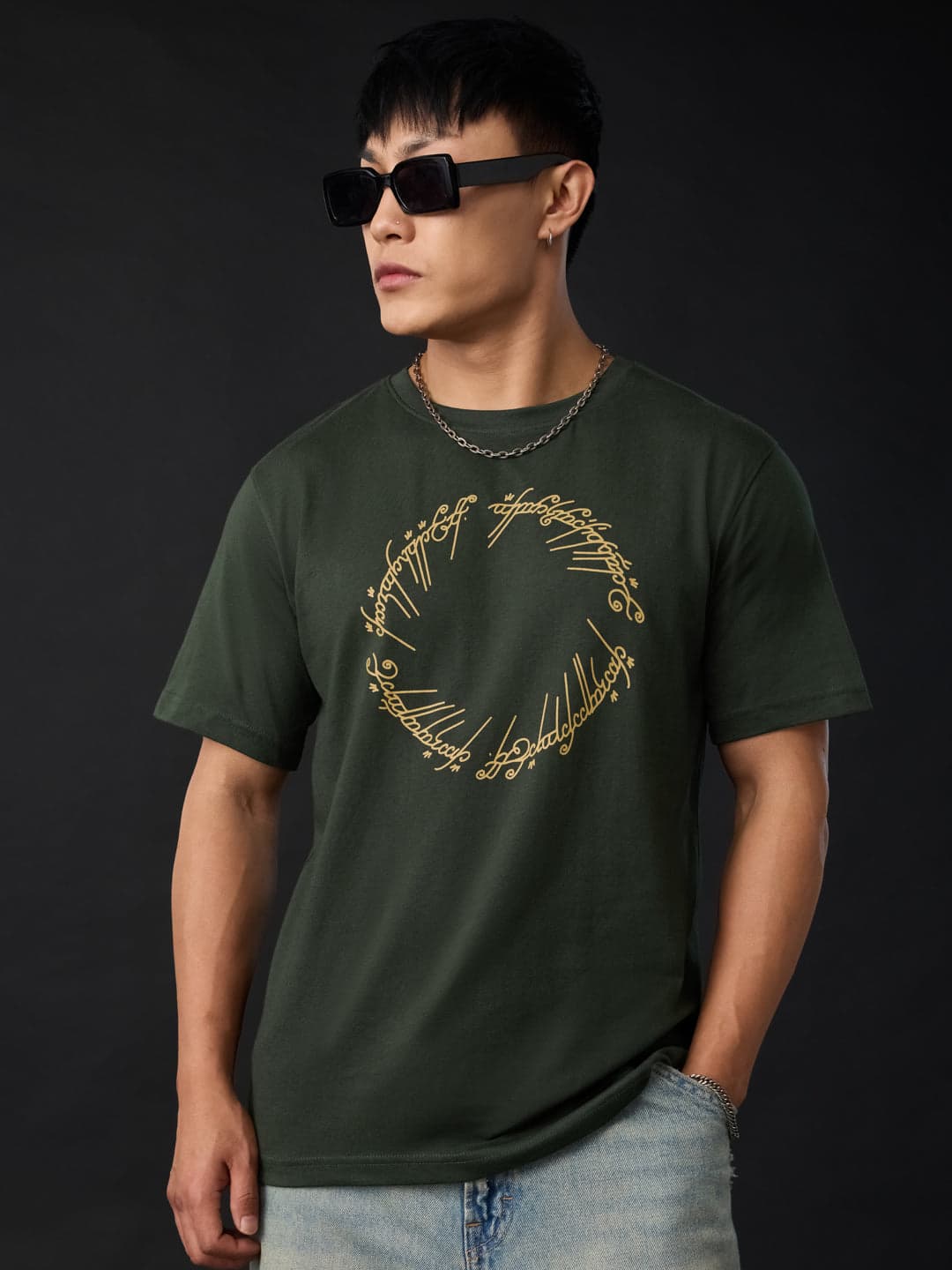 Men's Green Casual Half Sleeves Tshirt