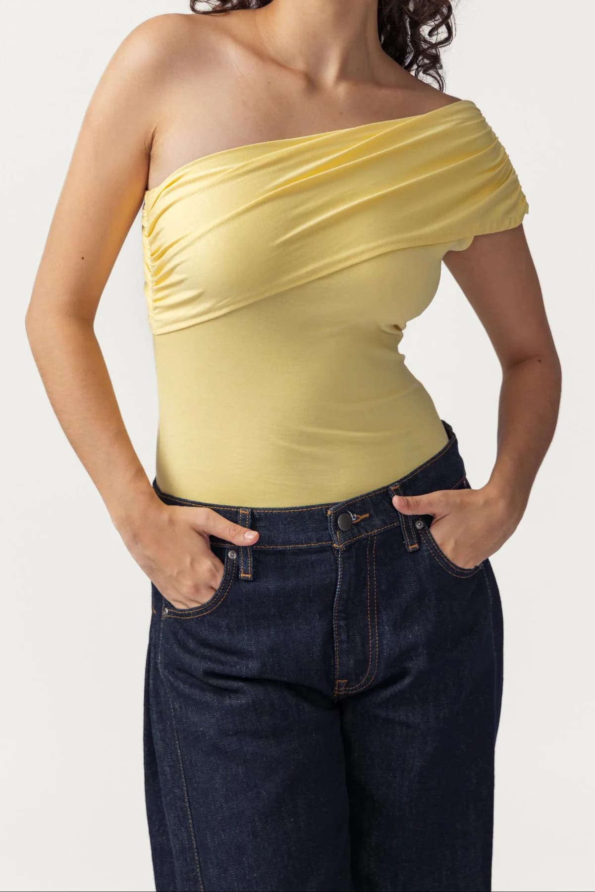 Women's Yellow Casual Solid Sleeveless Top