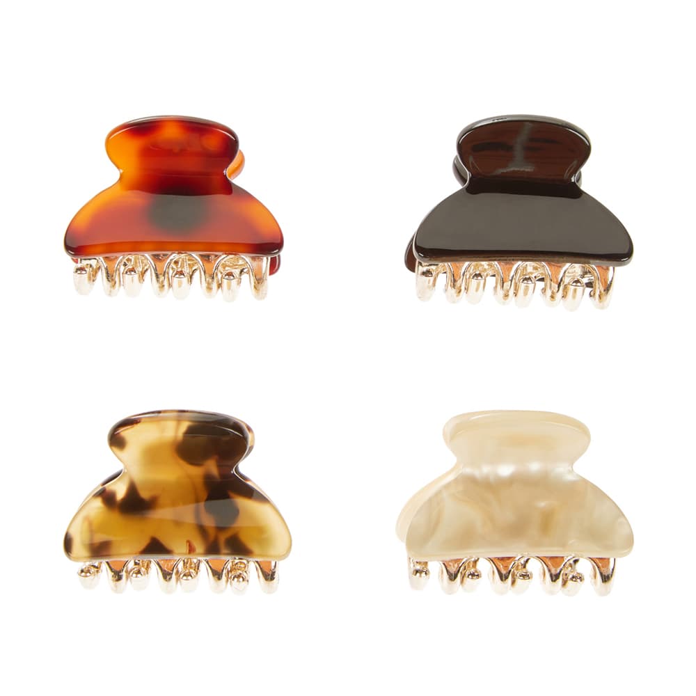 Women's Multicolor Basic Claw Clips Set of 4