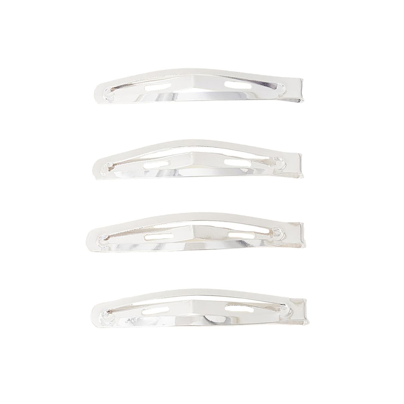 Women's Grey Metal Snap Hair Clips Pack of 4