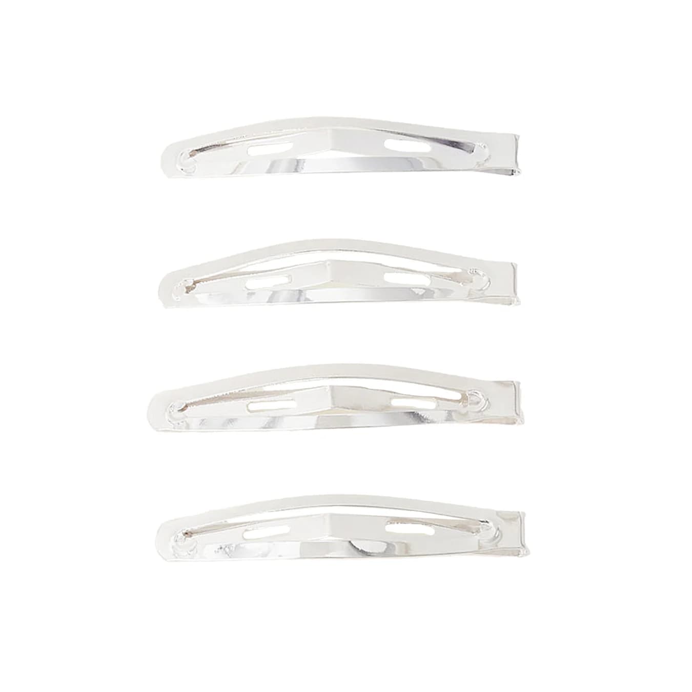 Women's Grey Metal Snap Hair Clips Pack of 4