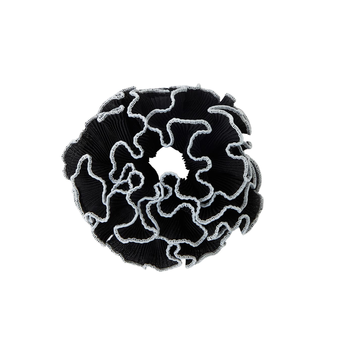 Women's Black Oversized Pleated Hair Scrunchie