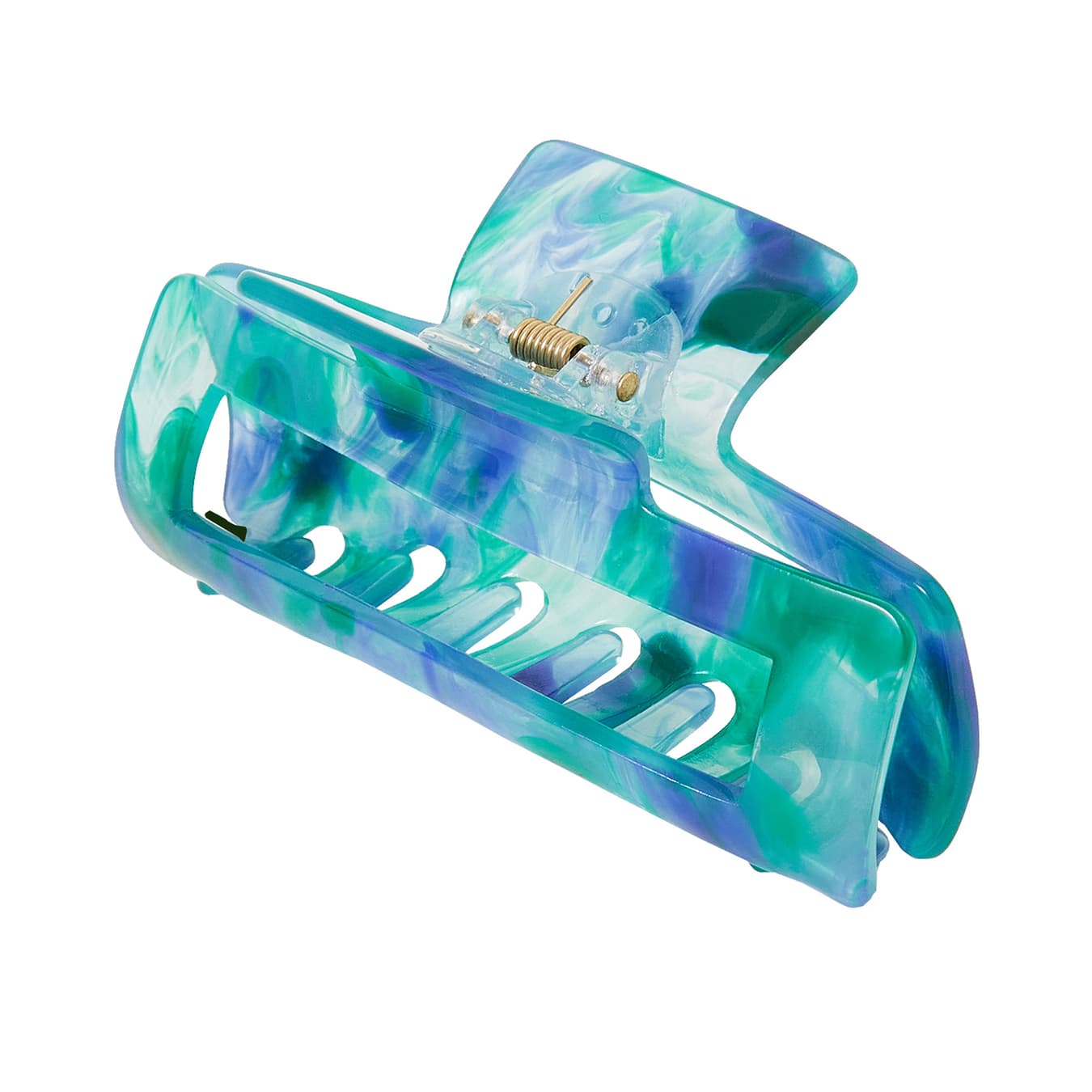 Women's Multicolor Rectangular Marbled Claw Clip