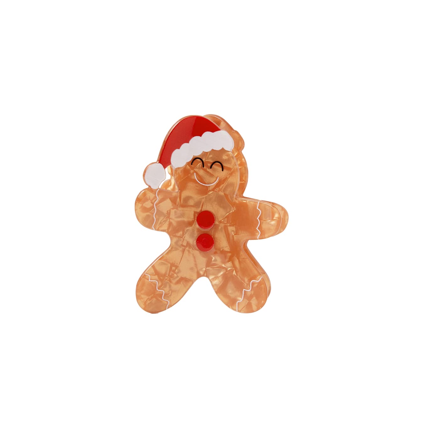 Women's Brown Gingerbread Man Hair Claw Clip