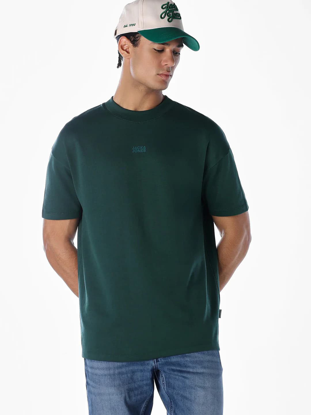 Men's Green Casual Half Sleeves Solid Tshirt