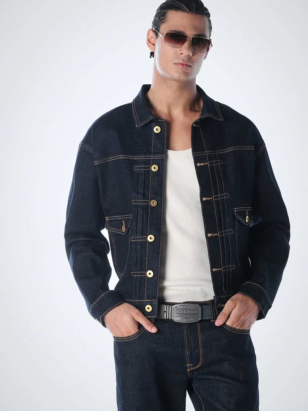 Men's Blue Casual Full Sleeves Solid Jacket