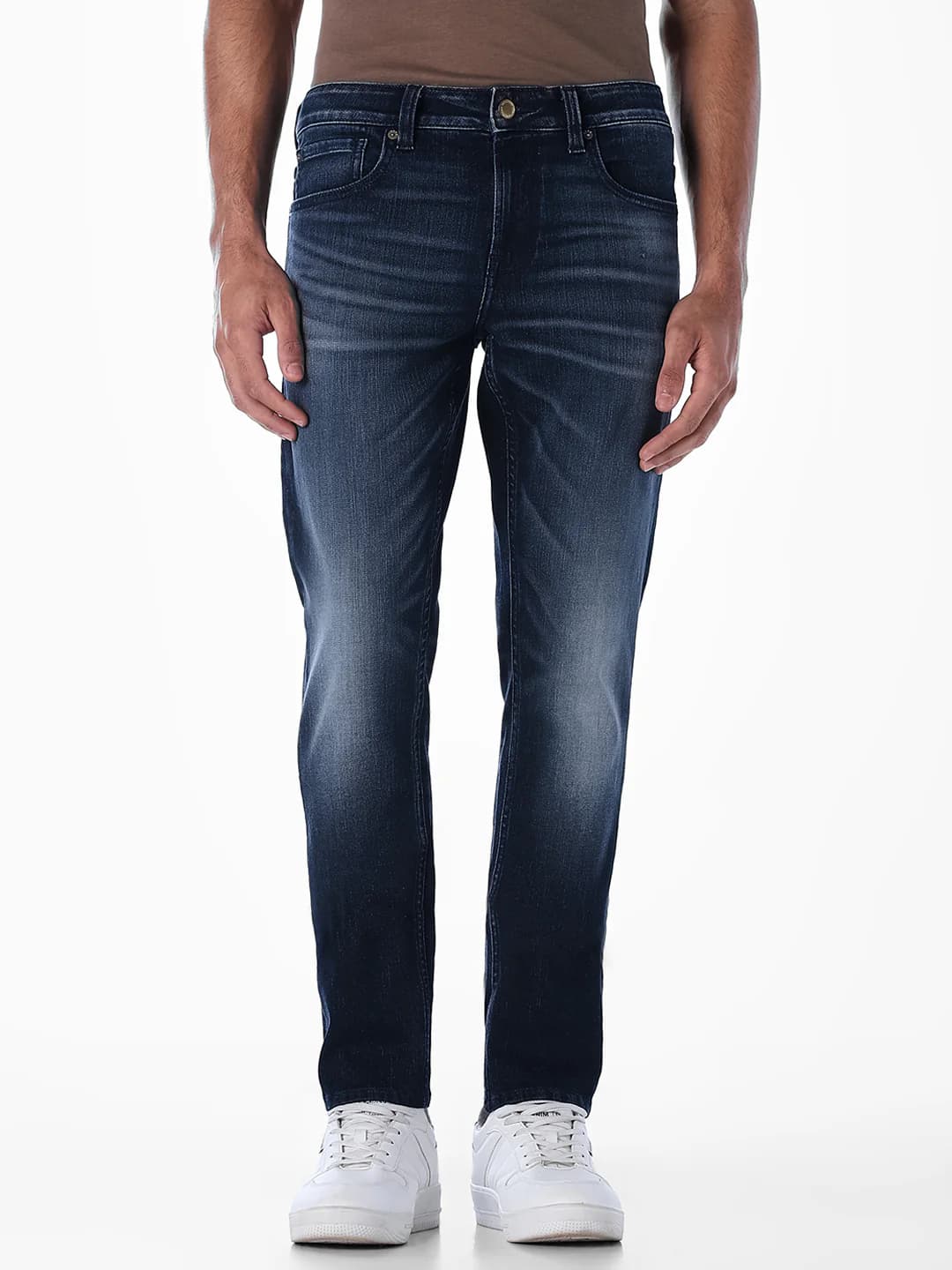 Men's Blue Casual Slim Fit Low Rise Clean Look Jeans
