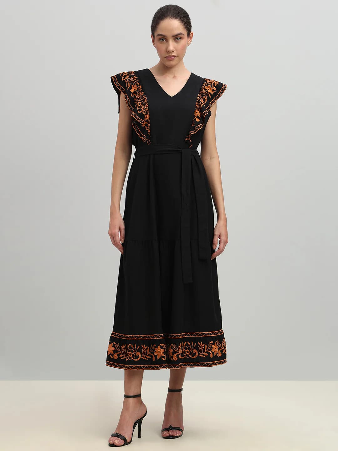 Women's Black Casual A-Line Sleeveless Dress
