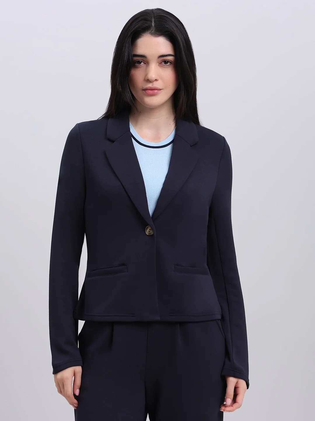 Women's Navy Casual Full Sleeves Blazers