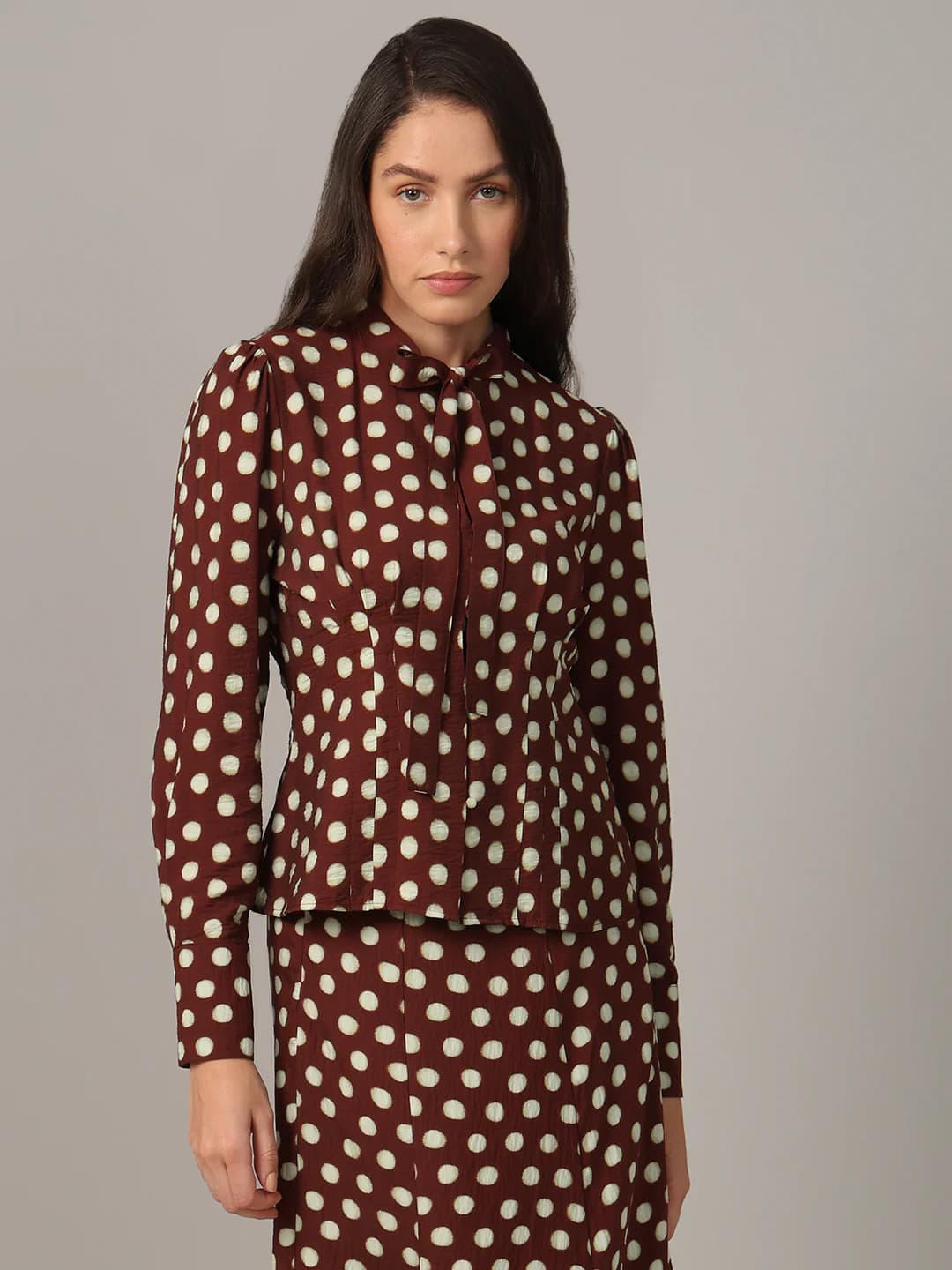 Women's Brown Casual Full Sleeves Shirt