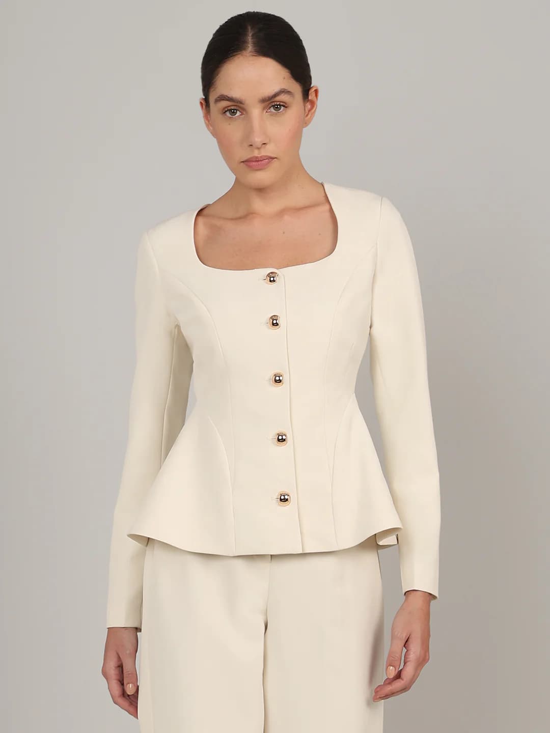Women's Off White Casual Full Sleeves Tops