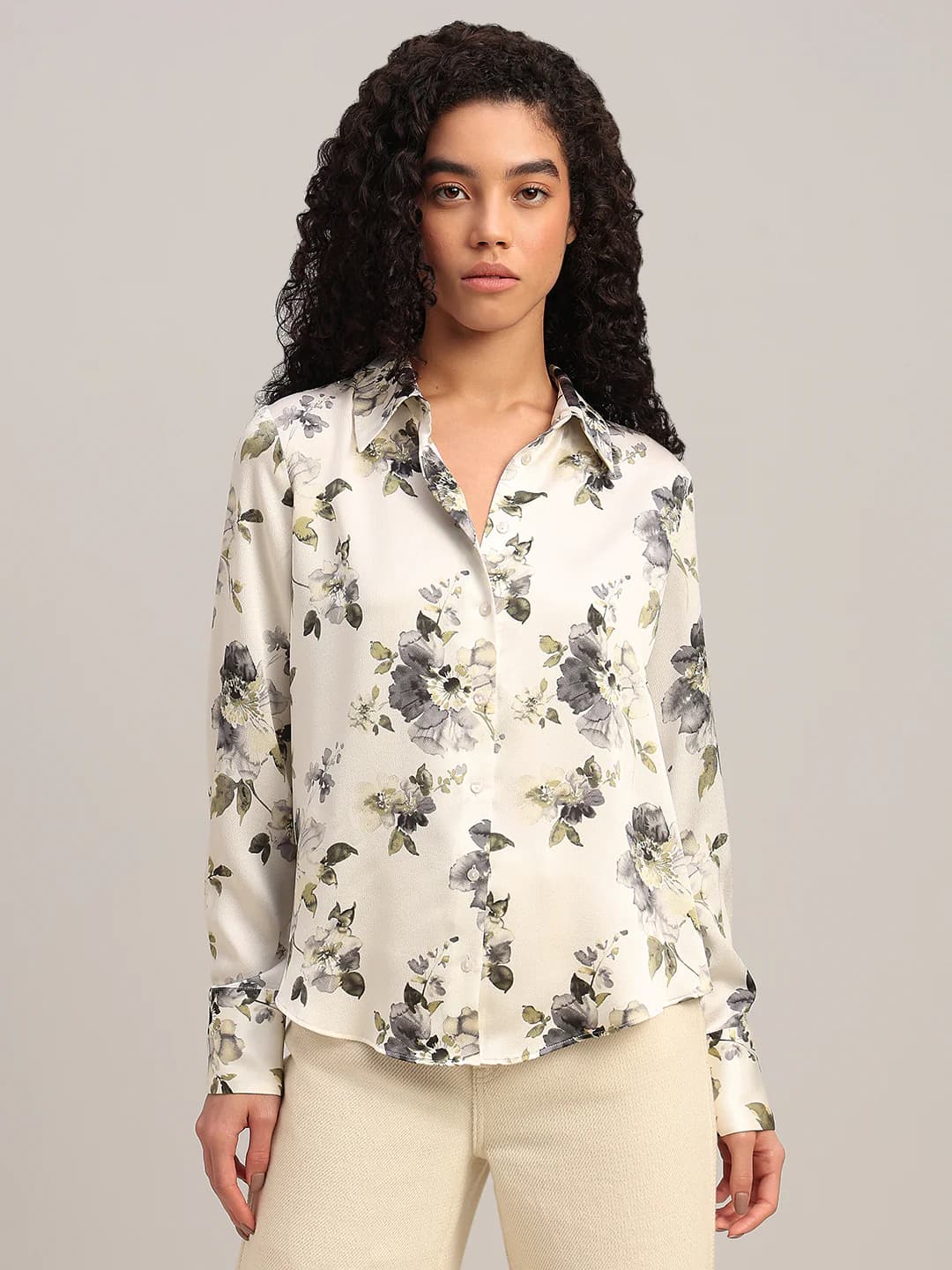Women's White Casual Full Sleeves Shirt