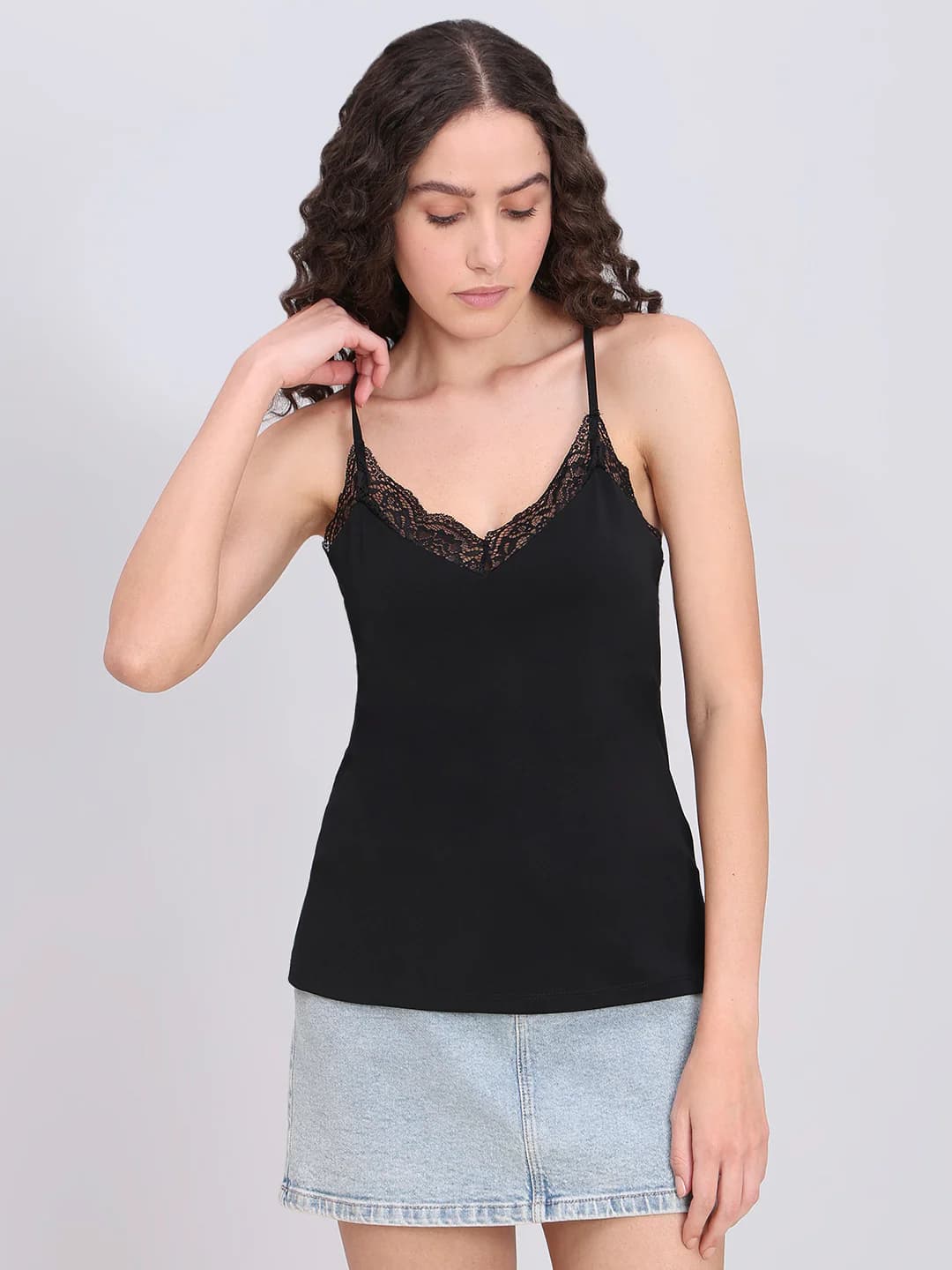 Women's Black Casual Sleeveless Tops