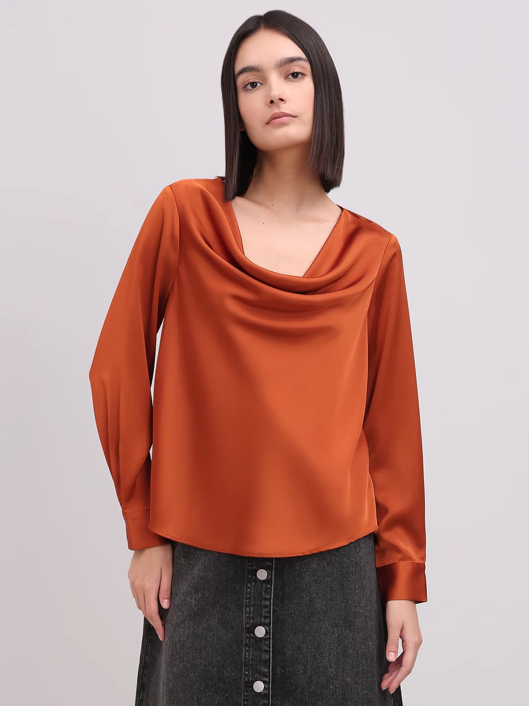 Women's Red Casual Full Sleeves Tops