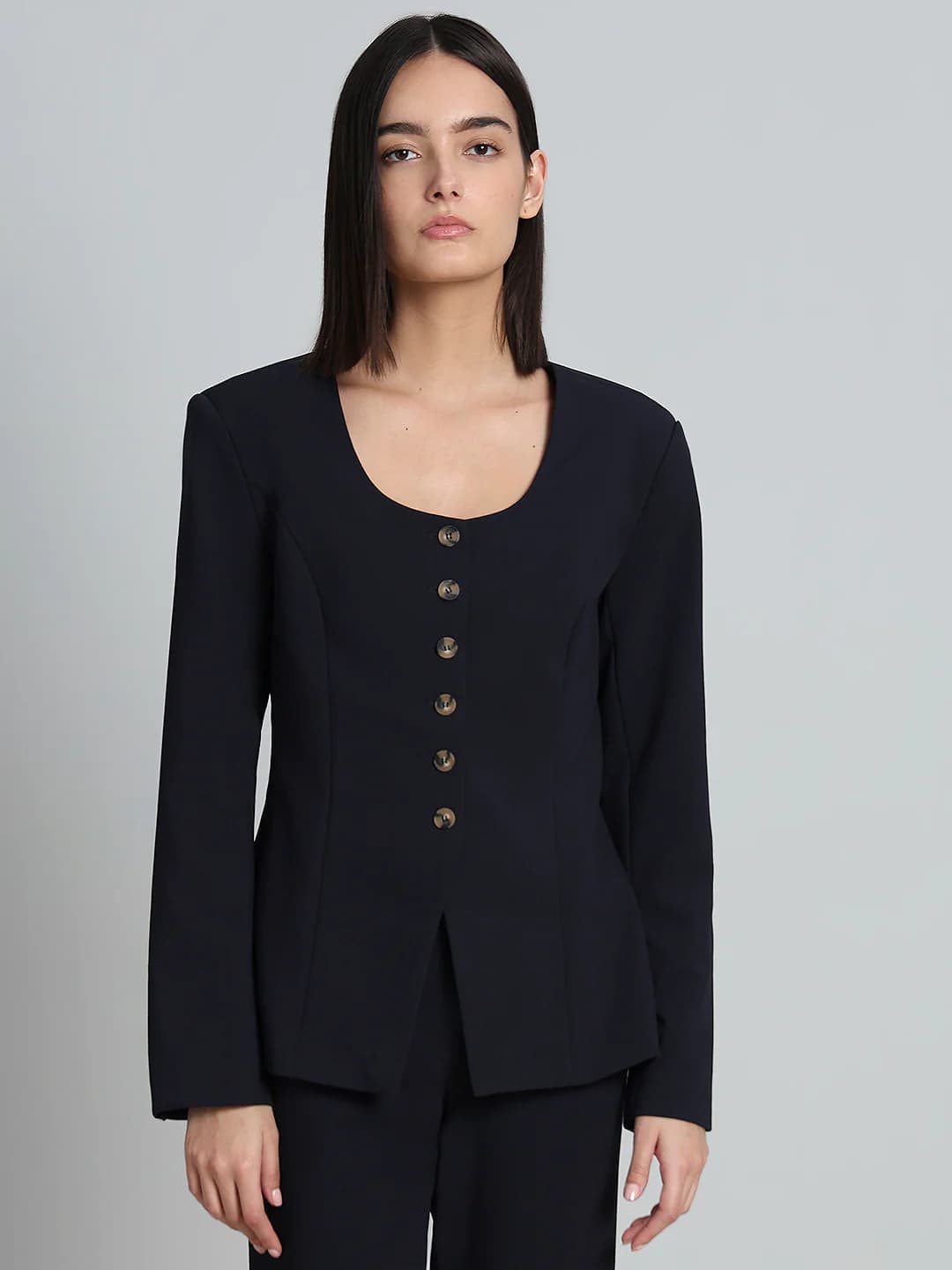 Women's Navy Casual Full Sleeves Blazers