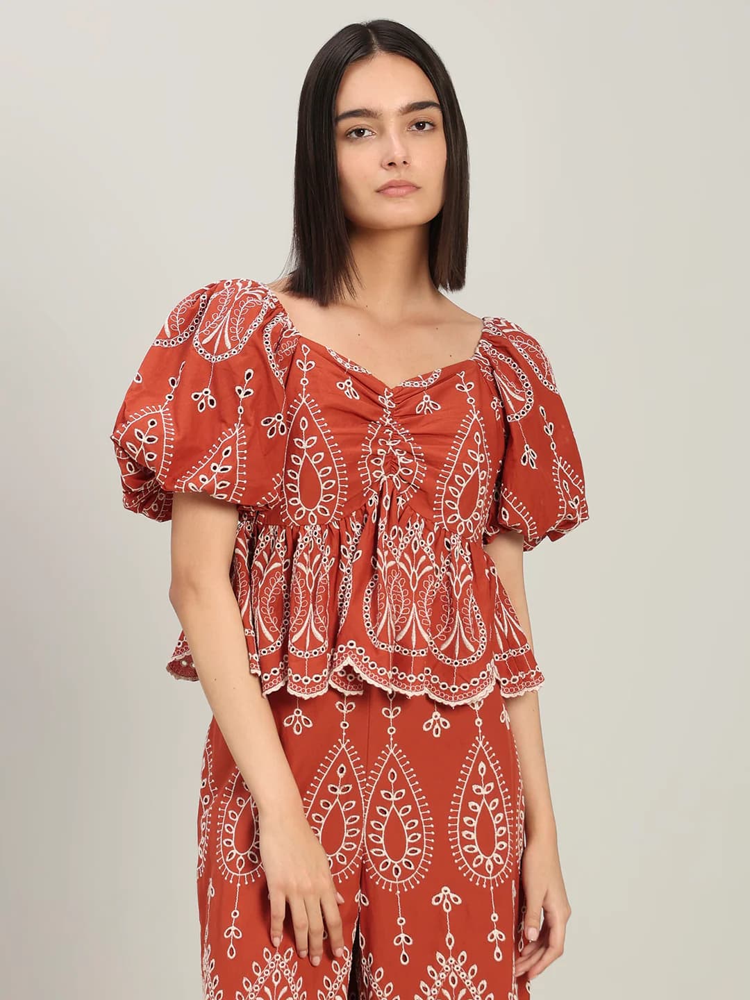 Women's Brown Casual Half Sleeves Tops