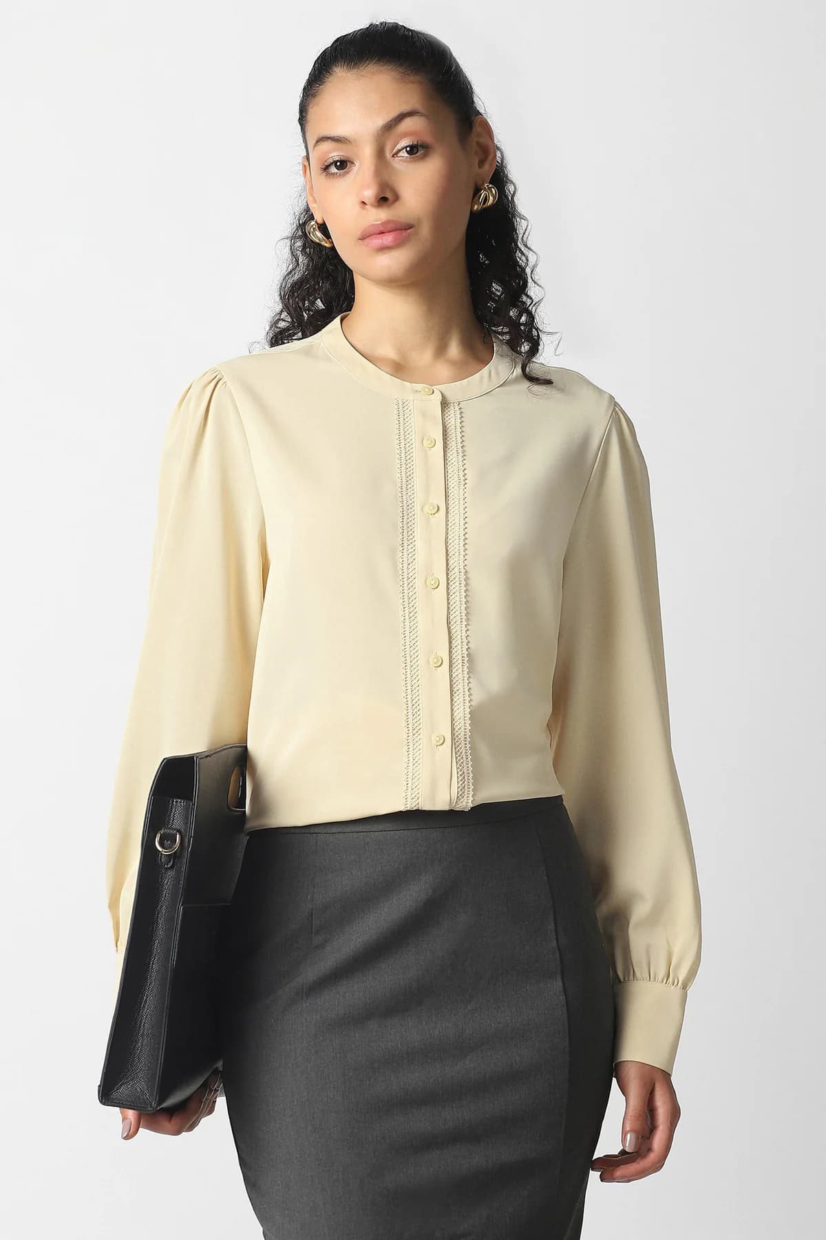 Women's Yellow Casual Regular Fit Solid Full Sleeves Shirt