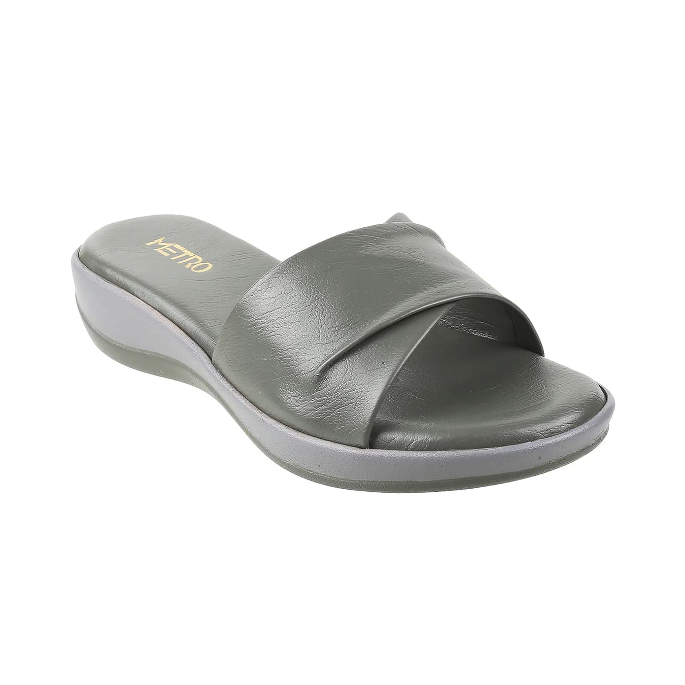 Women's Grey Casual Round Toe Synthetic Sandals