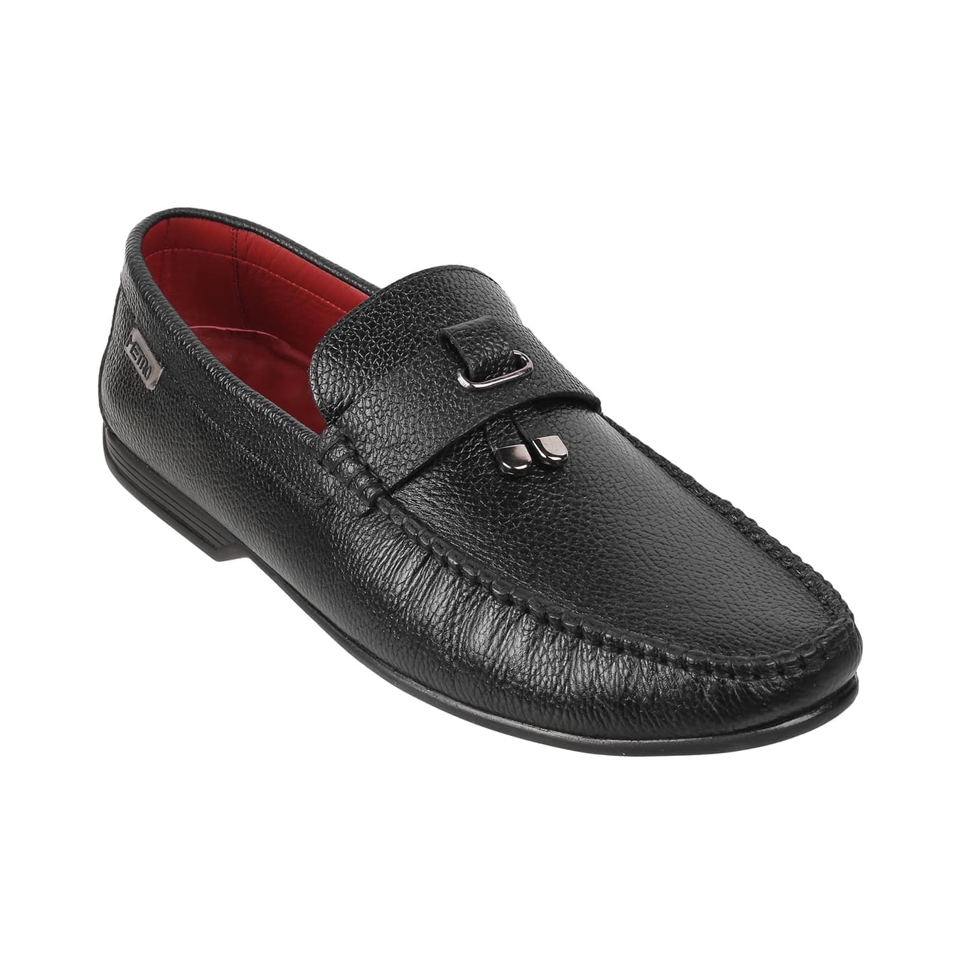 Men's Black Casual Round Toe Leather Casual Shoes