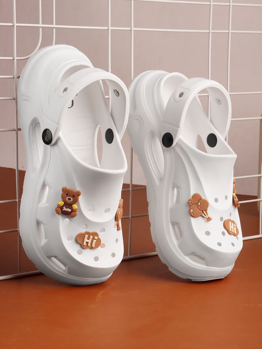 Women's Off White Playful Character Comfortable Clogs