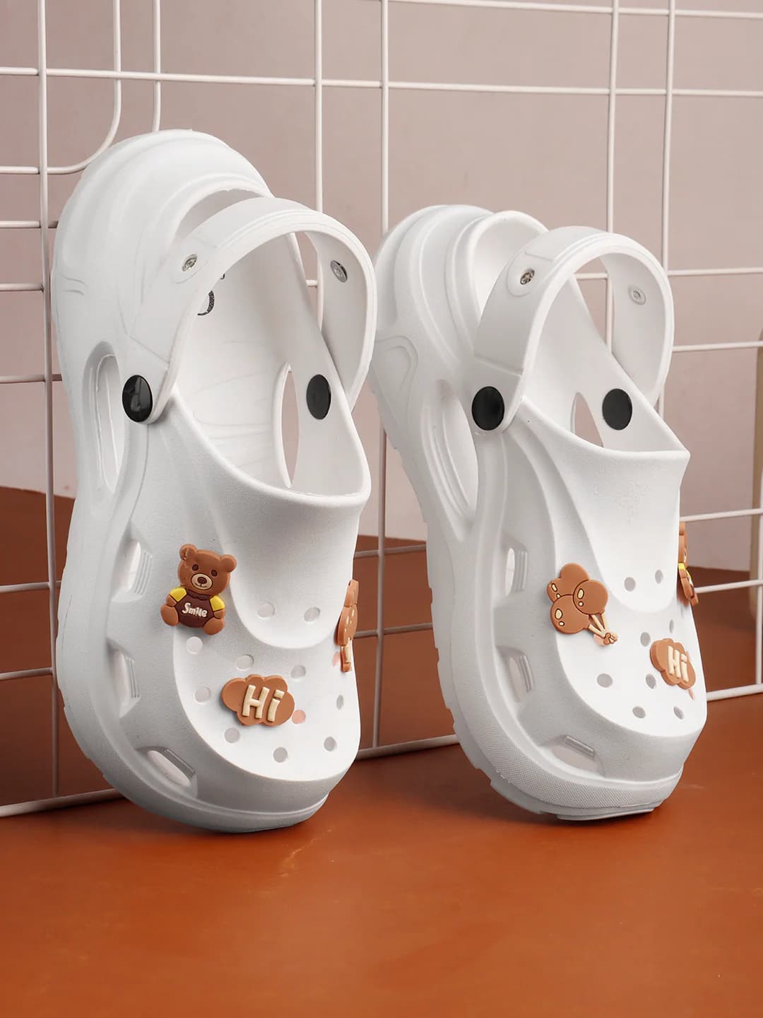 Women's Off White Playful Character Comfortable Clogs