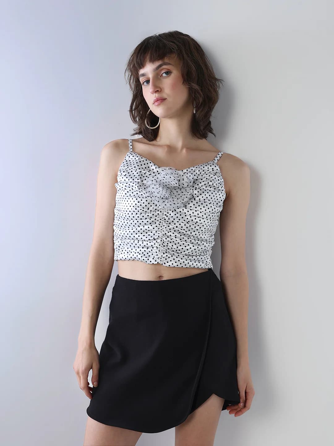 Women's White Party Sleeveless Regular Fit Top