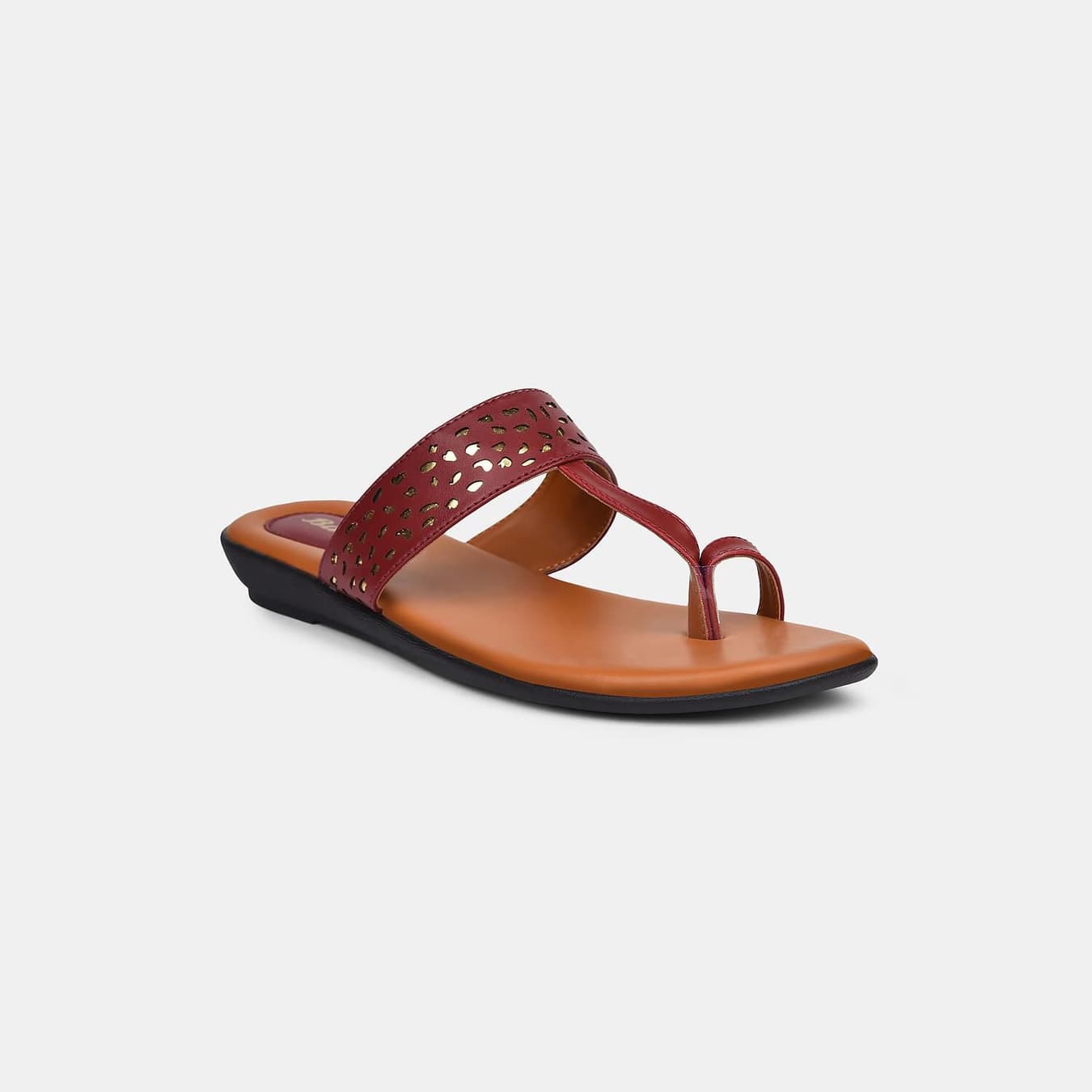 Women's Red Casual Synthetic Kolhapuri Chappal